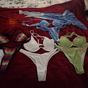 NEW NEVER WORN SHEIN BIKINI BUNDLE SIZE LARGE 4 SUITS